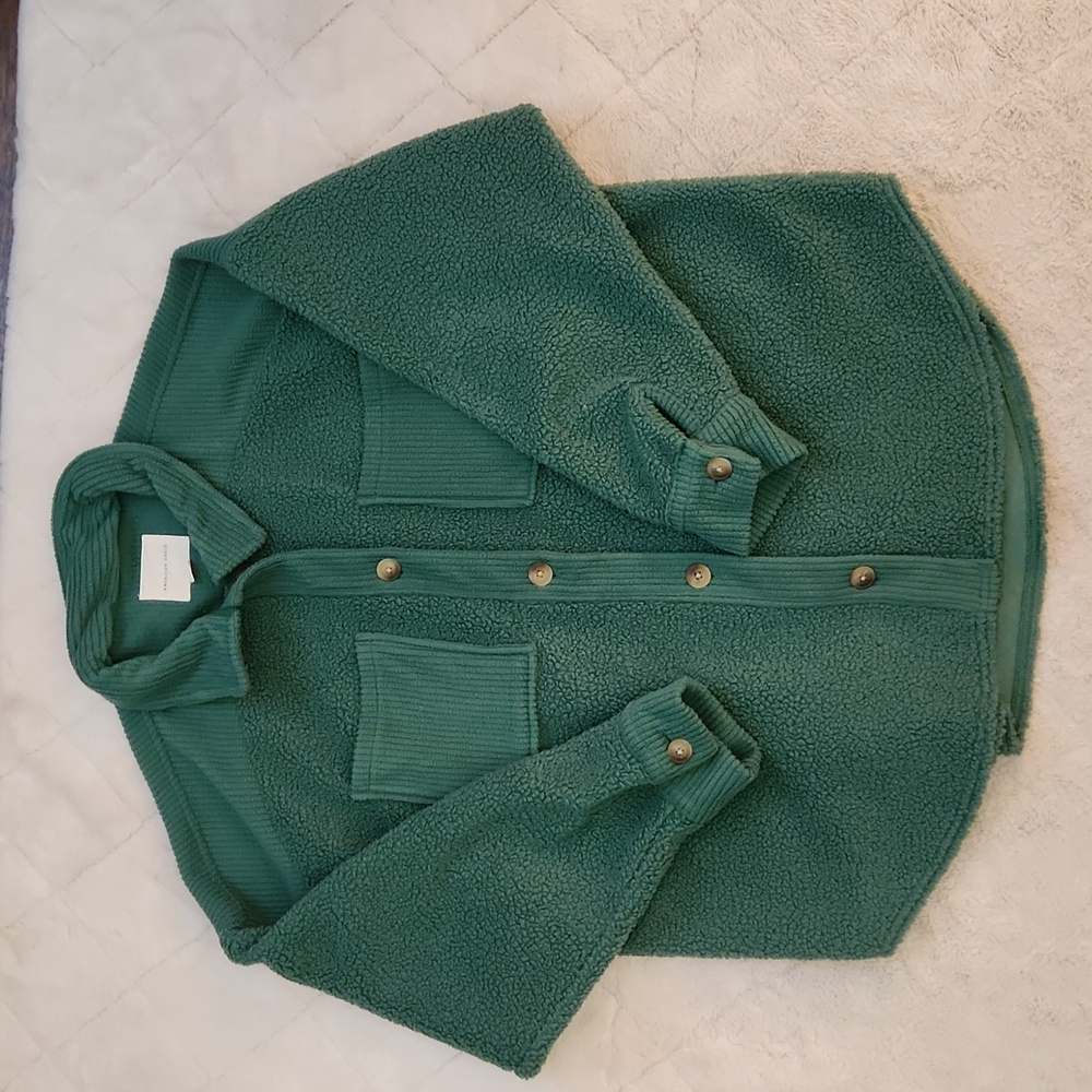 AMERICAN EAGLE BUTTON DOWN SHERPA JACKET